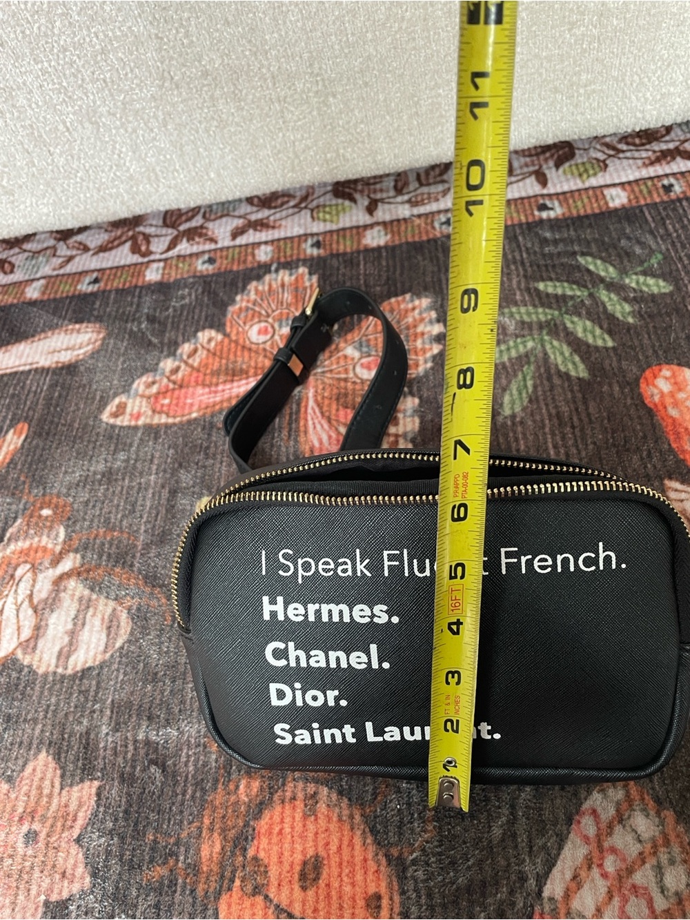 Black Crossbody Belt Bag I Speak Fluent French Fashion NWT Boutique Giftable - Picture 14 of 16